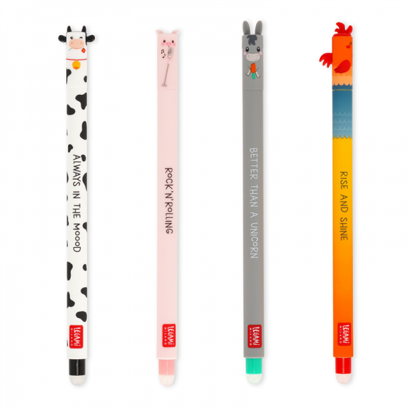 SET OF 4 ERASABLE GEL PENS FARM